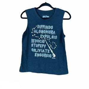 Harry Potter Juniors Grey Sleeveless Spells Shirt